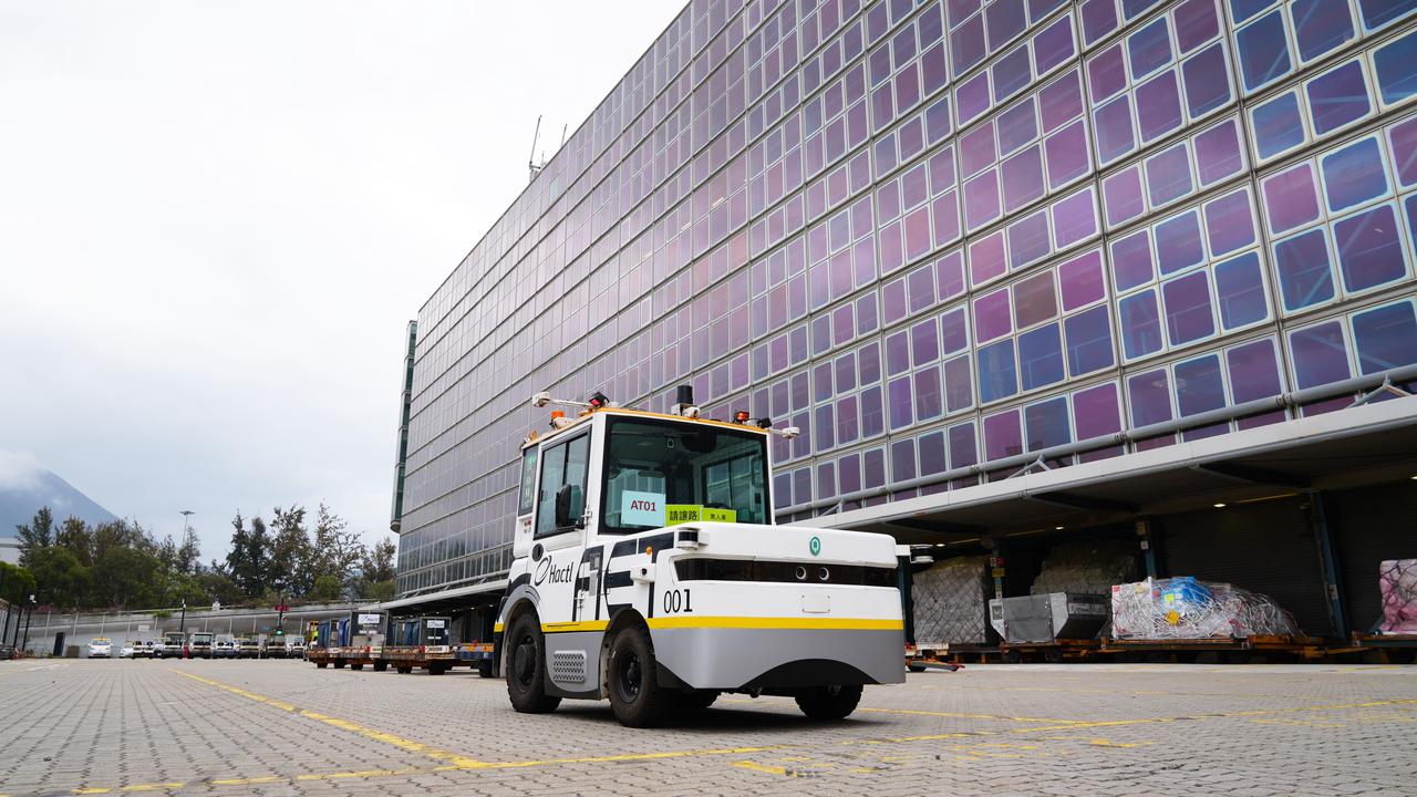 Autonomous airport towing tractor operating in Hactl cargo facilities for smart ground handling operations